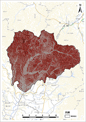 森林地形解析の成果品　赤色立体地図