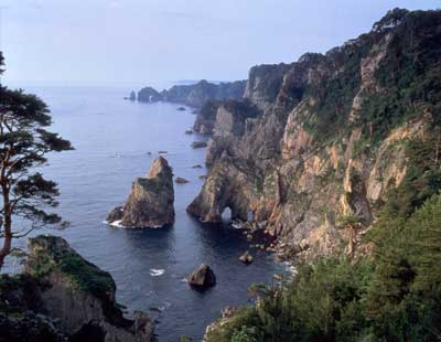 岩手県田野畑村の海崖の写真