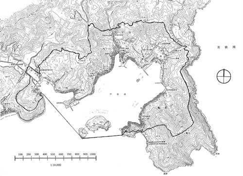 伊根浦伝統的建造物群保存地区範囲図の画像