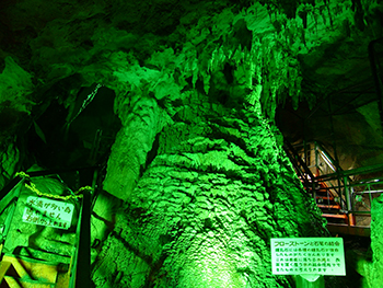 「球泉洞」の大石柱の写真