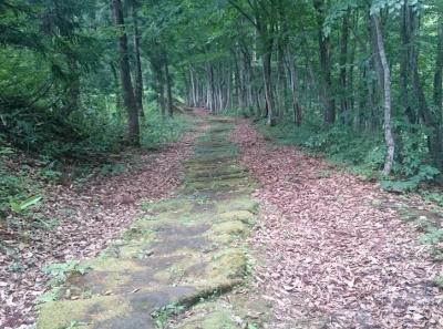 山形県小囲町・黒沢峠の敷石道