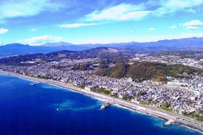 二宮町の海岸線