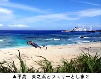 平島　東之浜 とフェリーとしま２