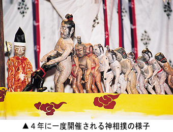 ４年に一度開催される神相撲の様子