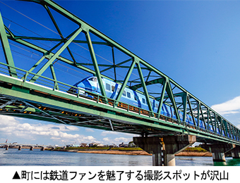 町には鉄道ファンを魅了する撮影スポットが沢山