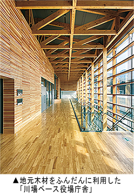 地元木材をふんだんに利用した「川場ベース役場庁舎」