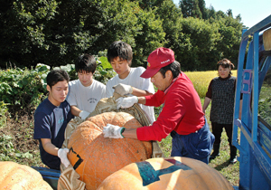 農業体験修学旅行の受け入れ風景の写真