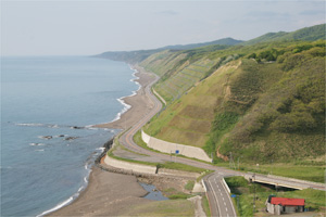 海と山の写真