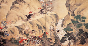 倶利伽羅合戦図屏風の写真