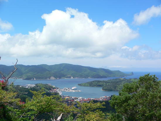 家督山から菱浦湾を望む写真