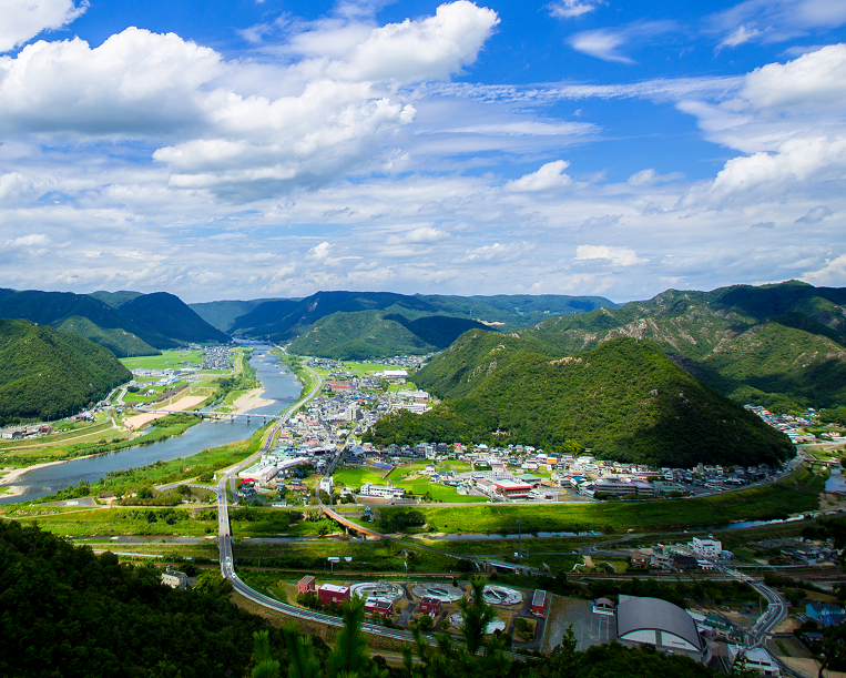 愛宕山から見た和気の町並み