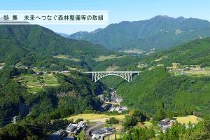 町中心部　国道218号「青雲橋」を眺める