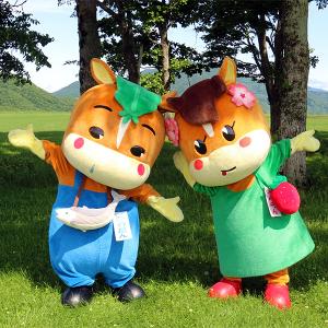浦河町イメージキャラクター　うららん・かわたん